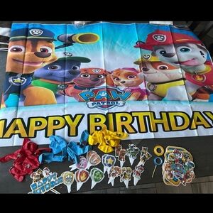 Paw Patrol Happy Birthday Party Banner and Decorations